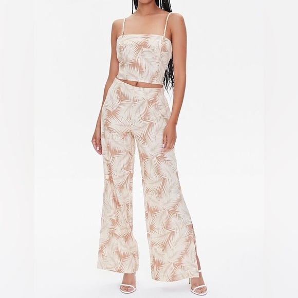 Forever 21 Pants - Forever21 Linen Blend Leaf Print Pants